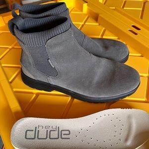 Hey Dude Boots Gray Suede men sz 11 US